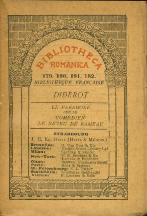 Livrenpoche : Le paradoxe sur le comédien / Le neveu de rameau - Denis Diderot - Livre