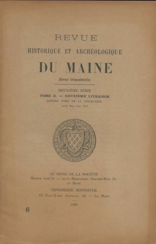 Revue historique et archéologique du Maine 2ème série Tome Ii - Collectif -  Revue historique et archéologique du Maine - Livre