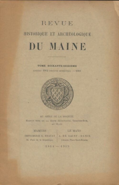 Livrenpoche : Revue historique et archéologique du Maine Tome LXXVI - Collectif - Livre