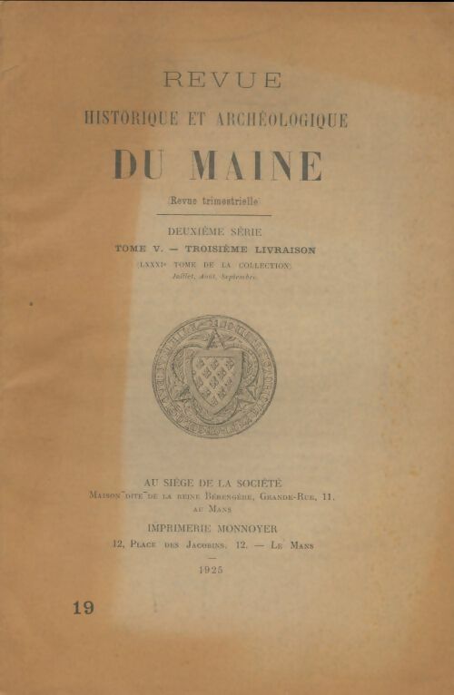 Livrenpoche : Revue historique et archéologique du Maine 2ème série Tome V - Collectif - Livre