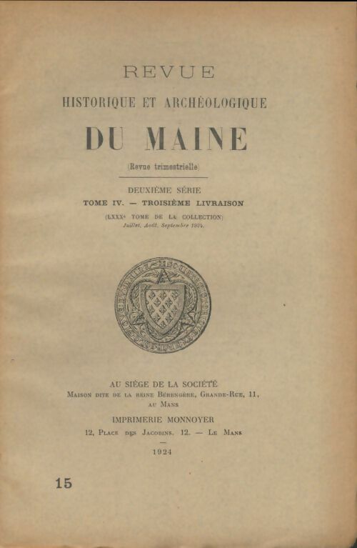 Revue historique et archéologique du Maine 2ème série Tome IV - Collectif -  Revue historique et archéologique du Maine - Livre