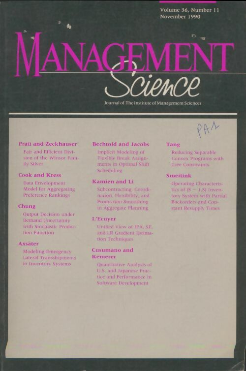 Livrenpoche : Management science n°11 - Collectif - Livre