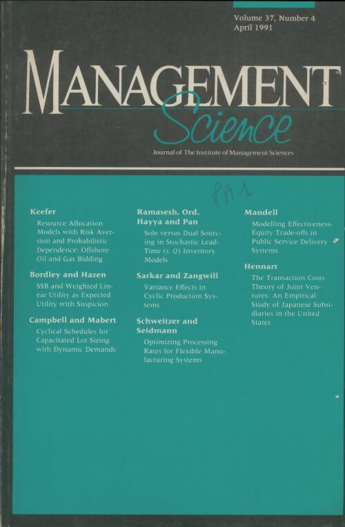 Livrenpoche : Management science n°4 - Collectif - Livre