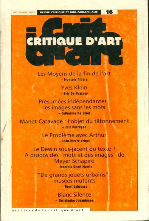 Livrenpoche : Critique d'art n°16 - Collectif - Livre