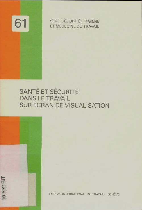 Livrenpoche : Santé et sécurité dans le travail sur écran de visualisation - Collectif - Livre