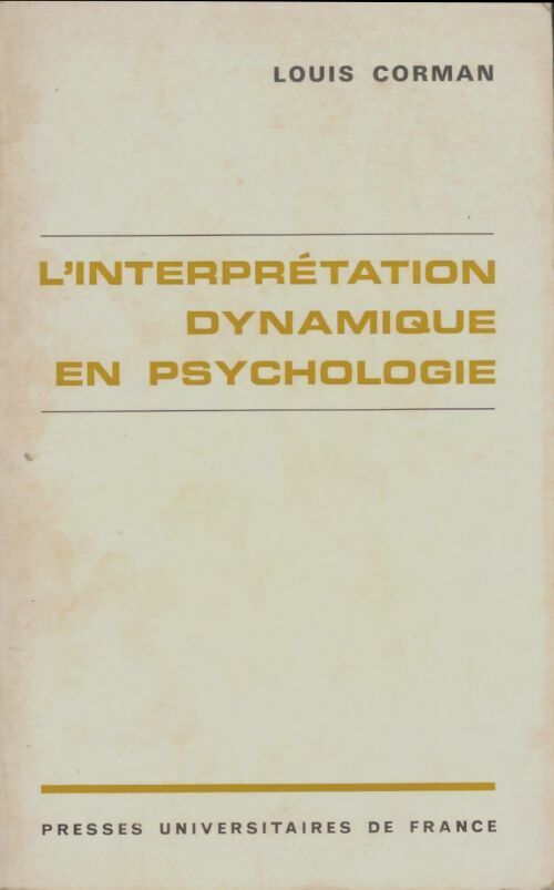 Livrenpoche : L'interprétation dynamique en psychologie - Louis Corman - Livre