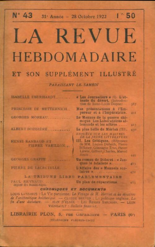 Livrenpoche : La revue hebdomadaire 31e année n°43 - Collectif - Livre