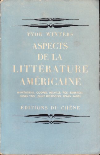 Livrenpoche : Aspects de la littérature américaine. - Yvor Winters - Livre