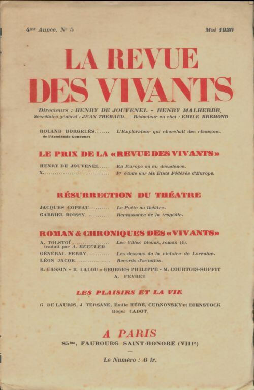 Livrenpoche : La revue des vivants 4e année n°5 - Collectif - Livre