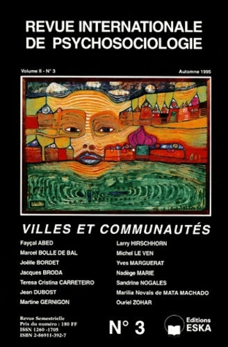 Livrenpoche : Revue internationale de psychologie volume II n°3 : Villes et communautés - Collectif - Livre