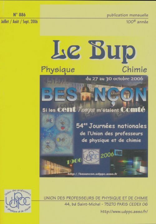 Livrenpoche : Bulletin de l'union des physiciens n°886 - Collectif - Livre