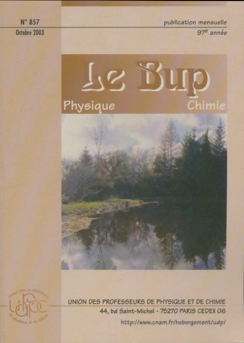Livrenpoche : Bulletin de l'union des physiciens n°857 - Collectif - Livre