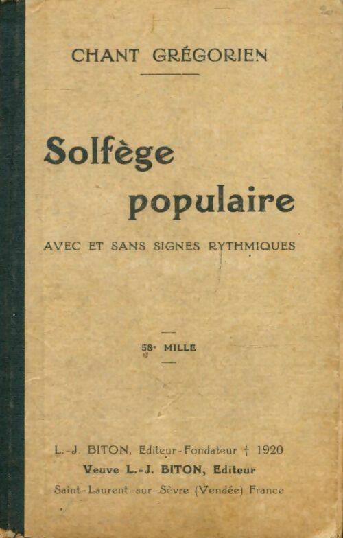 Livrenpoche : Chant grégorien : Solfège populaire - Collectif - Livre