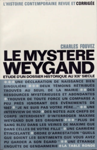 Livrenpoche : Le Mystère Weygand - Charles Fouvez - Livre
