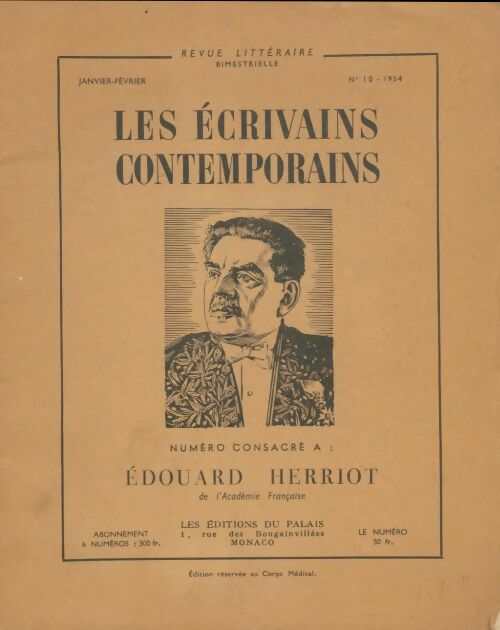 Livrenpoche : Les écrivains contemporains n°10 : Edouard Herriot - Collectif - Livre