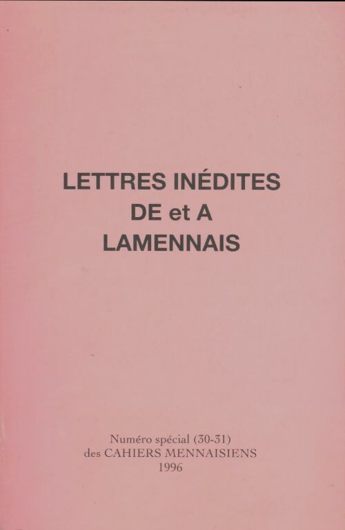 Livrenpoche : Lettres inédites de Lamennais - Collectif - Livre