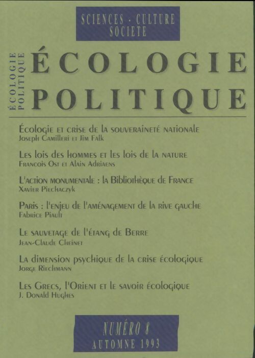Livrenpoche : Écologie politique n°8 - Collectif - Livre