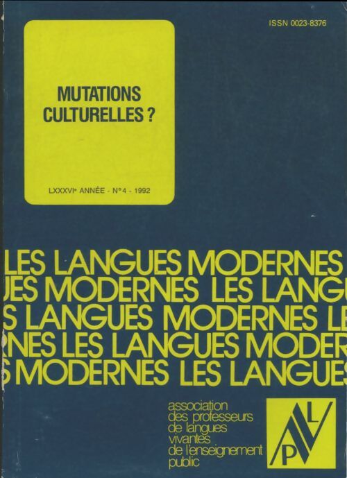 Livrenpoche : Les langues modernes n°4 : Mutations culturels? - Collectif - Livre