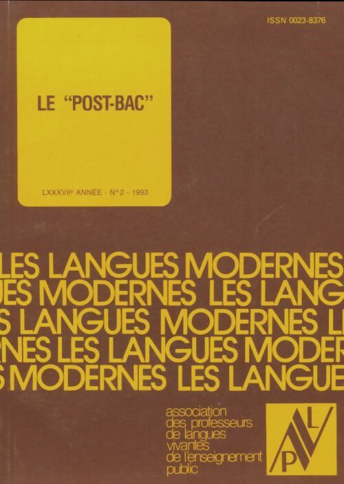 Livrenpoche : Les langues modernes n°2 87e année - Collectif - Livre