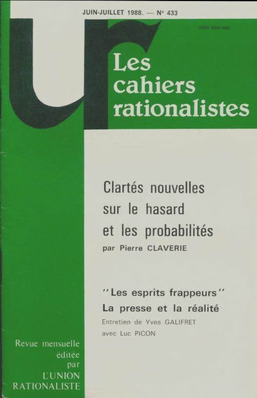Livrenpoche : Les cahiers rationalistes n°433 - Collectif - Livre