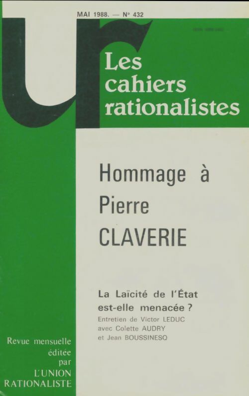 Livrenpoche : Les cahiers rationalistes n°432 - Collectif - Livre