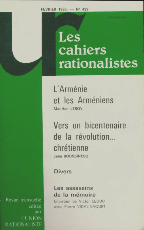 Livrenpoche : Les cahiers rationalistes n°429 - Collectif - Livre