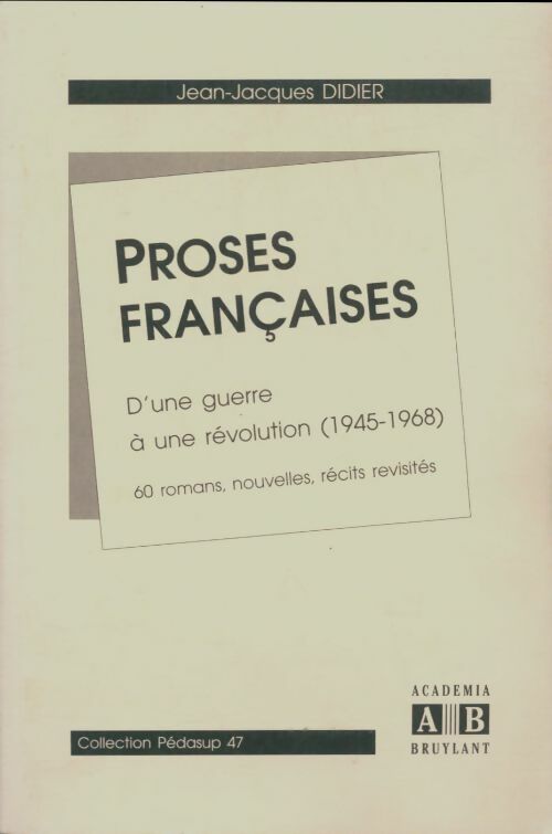 Livrenpoche : Proses françaises - Jean-Jacques Didier - Livre