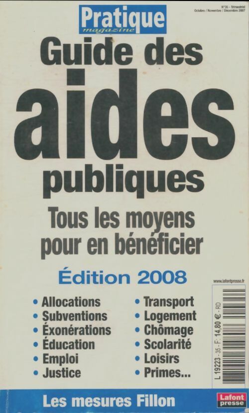 Livrenpoche : Guide des aides publiques 2008 - Collectif - Livre