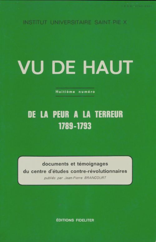 Livrenpoche : Vu de haut n°8 : De la peur à la terreur - Collectif - Livre