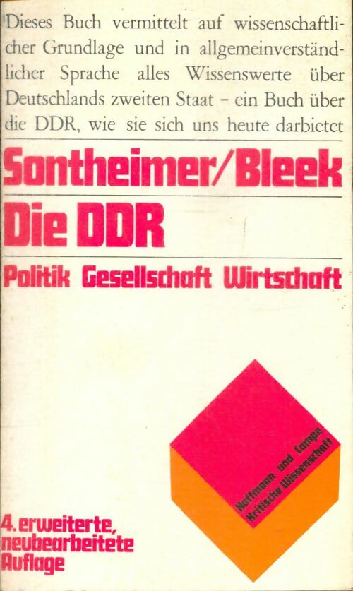Livrenpoche : Die DDR : Politik gesellschaft wirtschaft - Kurt Sontheimer, WILHELM BLEEK. - Livre