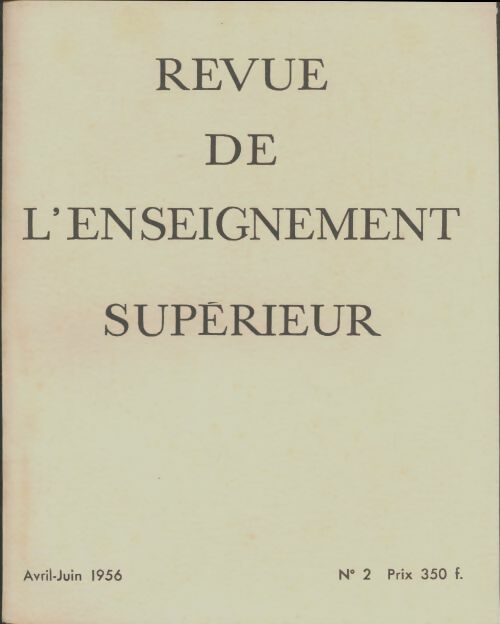 Livrenpoche : Revue de l'enseignement supérieur n°2/1956 - Collectif - Livre