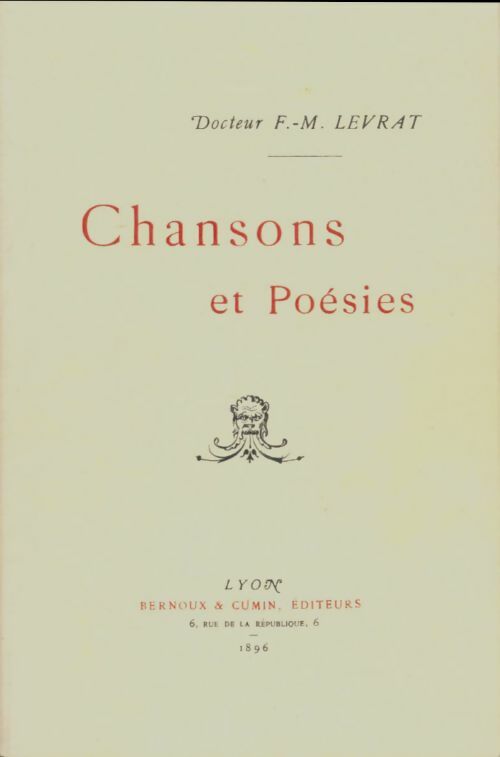 Livrenpoche : Chansons et poésies - F.M Levrat - Livre