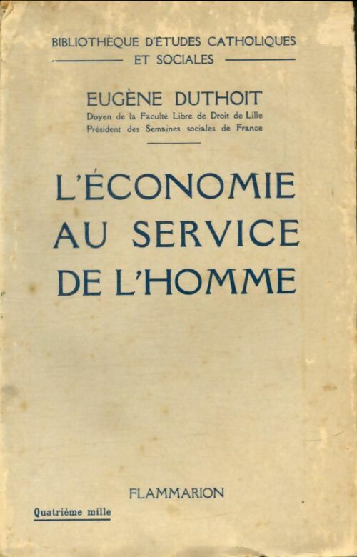 Livrenpoche : L'économie au service de l'homme - Eugene Duthoit - Livre