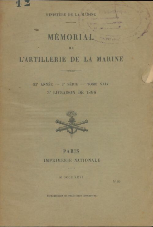 Livrenpoche : Mémorial de l'artillerie de la marine 32e année, 2e série, Tome Xxiv - Collectif - Livre