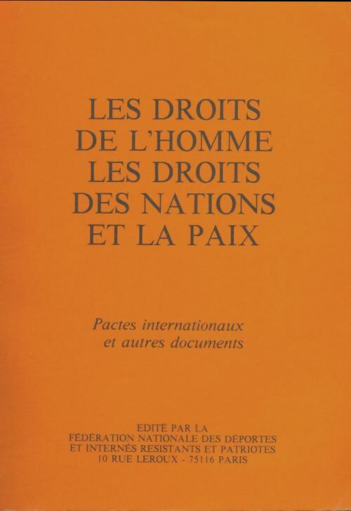 Livrenpoche : Les droits de l'homme, les droits de la nation et la paix - Collectif - Livre