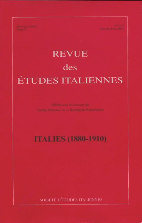 Livrenpoche : Revue des études italiennes nouvelle série Tome 47 n°1-2 - Collectif - Livre
