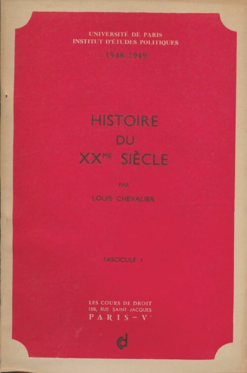 Livrenpoche : Histoire du XXe siècle fascicule I - Collectif - Livre