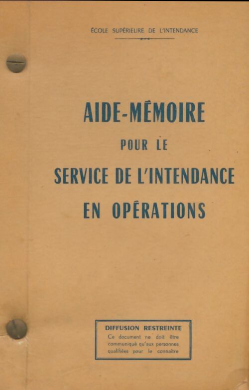 Livrenpoche : Aide-mémoire pour le service de l'intendance en opérations - Collectif - Livre