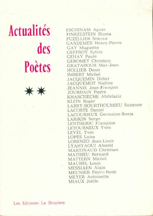 Livrenpoche : Actualités des poètes Tome II - Collectif - Livre