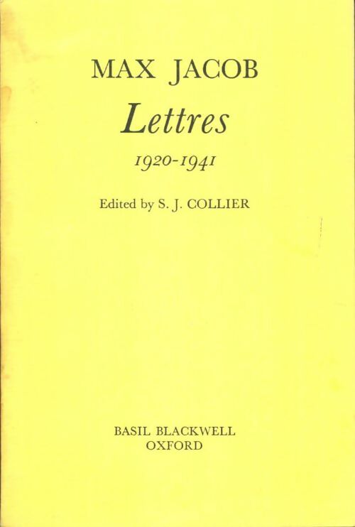Livrenpoche : Max Jacob : Lettres 1920-1941 - M. Jacob - Livre