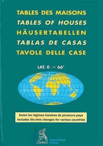 Livrenpoche : Tables des maisons Placidus pour les Latitudes 0°à 66° - Auréas - Livre
