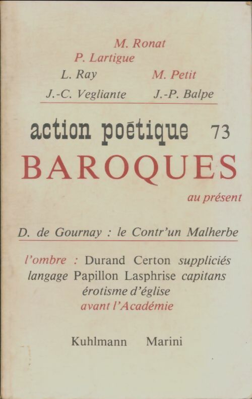 Livrenpoche : Action poétique n°73 : Baroques Au présent - Collectif - Livre