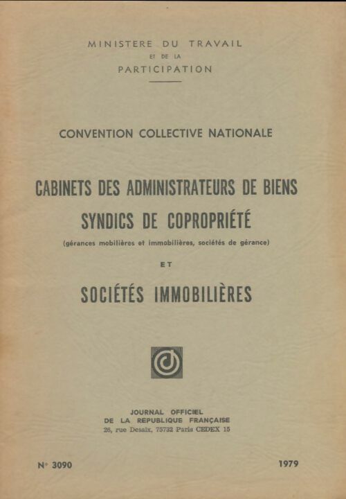 Livrenpoche : Convention collective nationale : Cabinets des administrateurs de biens, syndic de copropriété - Collectif - Livre