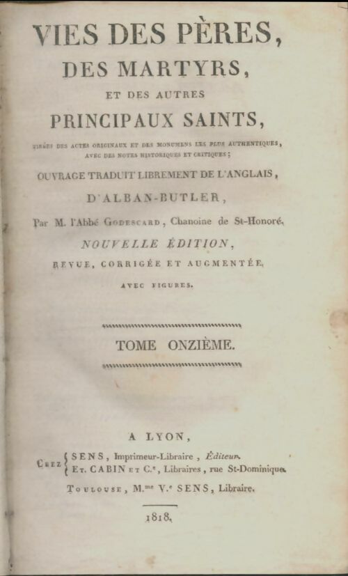 Livrenpoche : Vies des pères martyrs et des autres principaux saints Tome XI - Abbé Godesgard - Livre