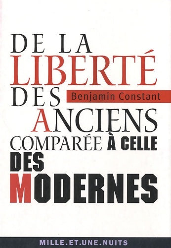 Livrenpoche : De la liberté des anciens comparée à celle des modernes - Benjamin Constant - Livre