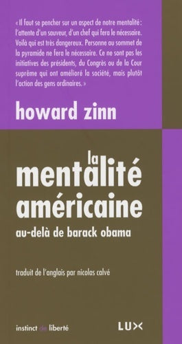 Livrenpoche : La mentalité américaine - Howard Zinn - Livre