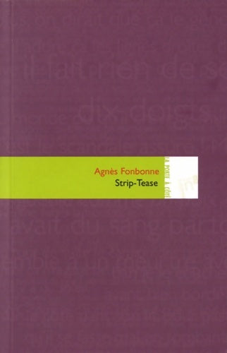 Livrenpoche : Strip tease - Agnès Fonbonne - Livre