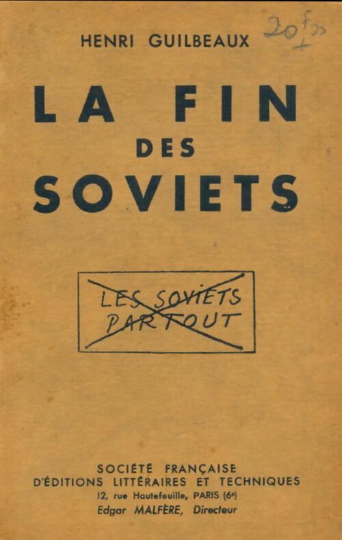 Livrenpoche : La fin des Soviets - Henri Guilbeaux - Livre