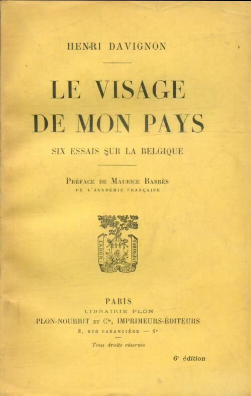 Livrenpoche : Le visage de mon pays - Henri Davignon - Livre