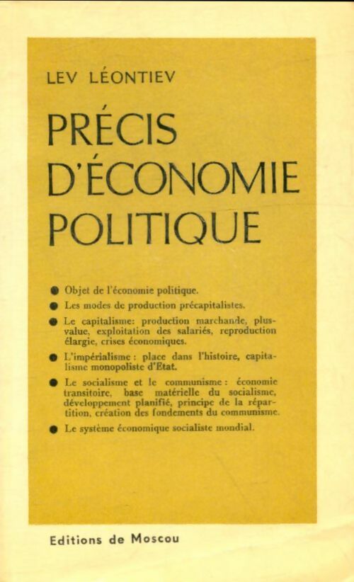 Livrenpoche : Précis d'économie politique - Lev Léontiev - Livre